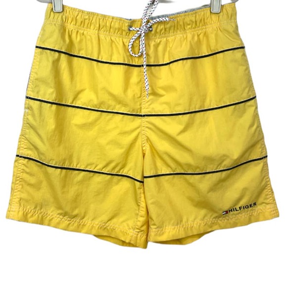 Tommy Hilfiger Yellow Blue Stripe Swim Shorts Size Large ( NWOT) - Picture 3 of 11